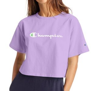 Champion logo cropped t shirt